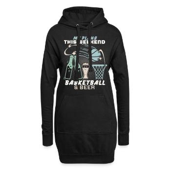 Basketball und Bier lustiger Spruch, Wochenende - Hoodie-Kleid - Schwarz - Vorne