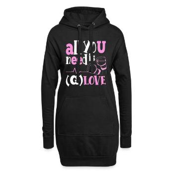 Boxing All You Need Is G-Love Gloves Women Boxer - Hoodie Dress - black - Front