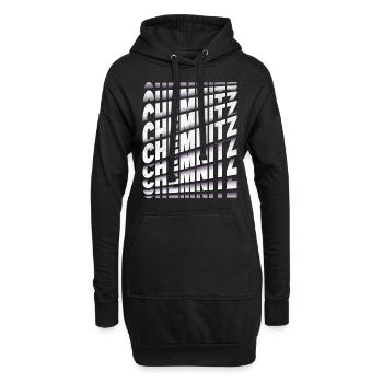 Chemnitz Allemagne City Font Skyline Accueil - Sweat-shirt à capuche long Femme - noir - Devant