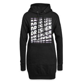 Dresden Germany City Font Skyline Home - Hoodie Dress - black - Front