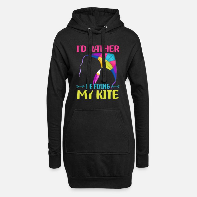 Drachensteigen - Hoodie-Kleid - Schwarz