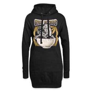 Riziculteur avec bol de riz, disant riz - Sweat-shirt à capuche long Femme - noir - Devant