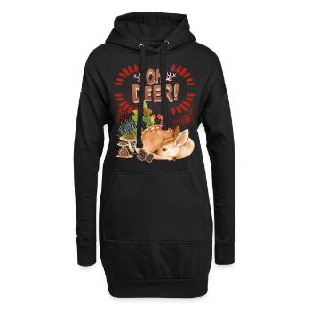 Chevreuil Bambi fauve dans la forêt drôle de dicton, jeu de mots - Sweat-shirt à capuche long Femme - noir - Devant