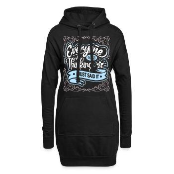 Dicton, lecture de l’, typographie de style vintage - Sweat-shirt à capuche long Femme - noir - Devant