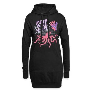 Océan, Mer, Poulpe, Conservation marine - Sweat-shirt à capuche long Femme - noir - Devant