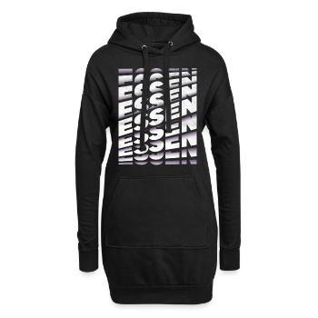 Essen Deutschland Stadt Schrift Skyline Heimat - Hoodie-Kleid - Schwarz - Vorne