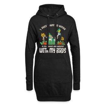 Jardin et oiseaux Birding Oiseaux amoureux Cadeaux - Sweat-shirt à capuche long Femme - noir - Devant
