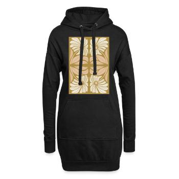 Jugendstil, Arts & Crafts, Aesthetic, Vintage-1900 - Hoodie-Kleid - Schwarz - Vorne