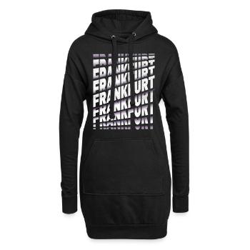 Francfort Allemagne City Font Skyline Accueil - Sweat-shirt à capuche long Femme - noir - Devant