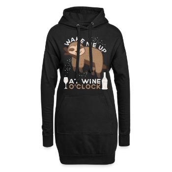 Paresseuse, drôle de dicton de vin, buveur de vin Paresseux - Sweat-shirt à capuche long Femme - noir - Devant