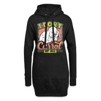 Lapin mignon Je ne carotte pas du tout Jeu de mots Sarcasme - Sweat-shirt à capuche long Femme - noir - Devant