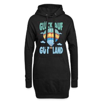Heissluftballonfahrer Glück Auf Gut Land Geschenk - Hoodie-Kleid - Schwarz - Vorne