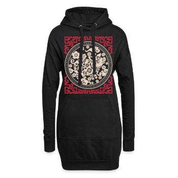 Horoscope chinois Chine Année du Cochon - Sweat-shirt à capuche long Femme - noir - Devant