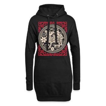 Chinesisches Horoskop China Jahr des Pferdes - Hoodie-Kleid - Schwarz - Vorne