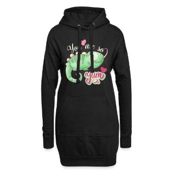 Caméléon amoureux drôle de dicton, amour-amour - Sweat-shirt à capuche long Femme - noir - Devant
