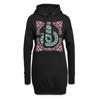 Année du Serpent, horoscope chinois Chine - Sweat-shirt à capuche long Femme - noir - Devant