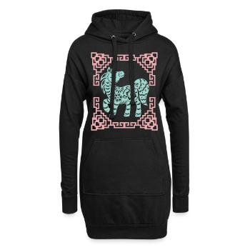 Année du Cheval, horoscope chinois Chine - Sweat-shirt à capuche long Femme - noir - Devant