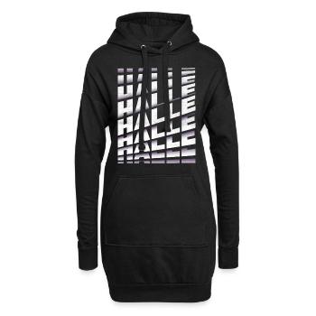 Halle Deutschland Stadt Schrift Skyline Heimat - Hoodie-Kleid - Schwarz - Vorne