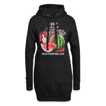 Wassermelone lustiger Spruch Eat-Watermelon - Hoodie-Kleid - Schwarz - Vorne