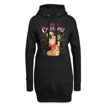 Bottes en pain d’épice de Noël, Saint-Nicolas - Sweat-shirt à capuche long Femme - noir - Devant