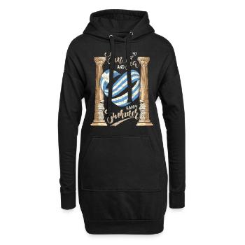 Sonne und Meer Griechenland Urlaub antike Ruinen - Hoodie-Kleid - Schwarz - Vorne