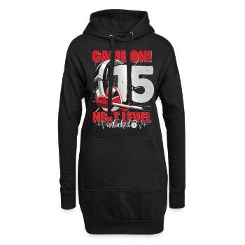 Next Level unlocked 15. Geburtstag Herren Gaming - Hoodie-Kleid - Schwarz - Vorne