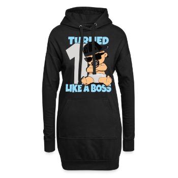 Baby Geburtstag Junge Mädchen 1 Jahr Like a Boss - Hoodie-Kleid - Schwarz - Vorne