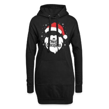 Joyeux Père Noël Costume Joyeux Noël - Sweat-shirt à capuche long Femme - noir - Devant