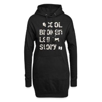 Cool broken leg story Funny mountain climbing - Hoodie Dress - black - Front