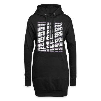 Heidelberg Deutschland Stadt Schrift Skyline - Hoodie-Kleid - Schwarz - Vorne