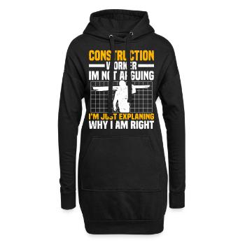 Handwerker - Hoodie-Kleid - Schwarz - Vorne