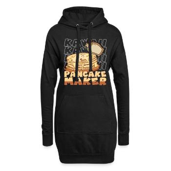 Kawaii Pancake Maker Lächelte Pfannkuchen Sirup - Hoodie-Kleid - Schwarz - Vorne