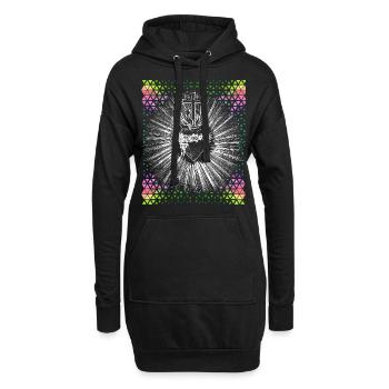 Chrétien, Jésus-Christ, Cœur qui saigne - Sweat-shirt à capuche long Femme - noir - Devant