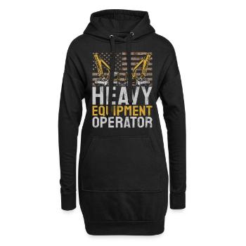 Lustige Bauarbeiter & Baustelle Baggerfahrer - Hoodie-Kleid - Schwarz - Vorne