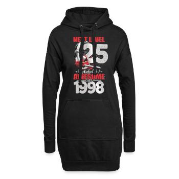 Level Unlocked 25 Jahre alt 1998 Headset Gaming - Hoodie-Kleid - Schwarz - Vorne