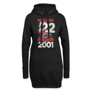 Level Unlocked 22 Jahre alt 2001 Headset Gaming - Hoodie-Kleid - Schwarz - Vorne