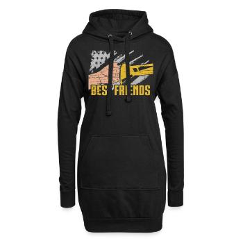 Lustige Bauarbeiter & Baustelle Baggerfahrer - Hoodie-Kleid - Schwarz - Vorne
