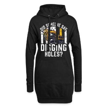 Lustige Bauarbeiter & Baustelle Baggerfahrer - Hoodie-Kleid - Schwarz - Vorne