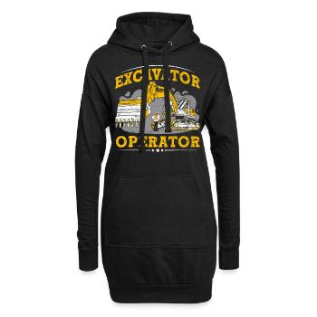 Drôles d’ouvriers de la construction et de conducteurs d’excavatrices de chantier - Sweat-shirt à capuche long Femme - noir - Devant
