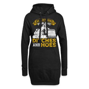 Funny construction workers & construction site excavator drivers - Hoodie Dress - black - Front