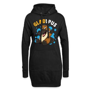 Schnabeltier Humor Gladypus Froh, ein süßes Schnabeltier zu sein - Hoodie-Kleid - Schwarz - Vorne