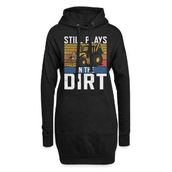 Drôles d’ouvriers de la construction et de conducteurs d’excavatrices de chantier - Sweat-shirt à capuche long Femme - noir - Devant