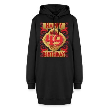 49. Geburtstag 49 Jahre alt Spruch, Vintage-Design - Hoodie-Kleid - Schwarz - Vorne