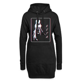 Cheval Techno 3D Party Drogues Kétamine - Sweat-shirt à capuche long Femme - noir - Devant