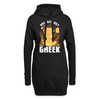 Archéologie Humour Archéologie Archéologue grec - Sweat-shirt à capuche long Femme - noir - Devant