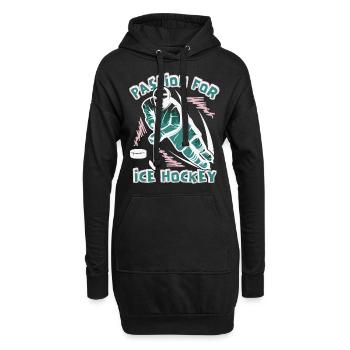 Eishockey, Eishockeyspieler, lustiger Spruch - Hoodie-Kleid - Schwarz - Vorne
