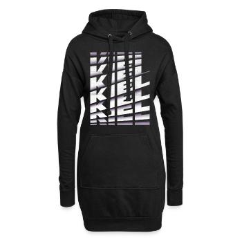 Kiel Allemagne City Font Skyline Accueil - Sweat-shirt à capuche long Femme - noir - Devant