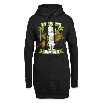 Comic Mumie, Cartoon-Mumie, lustiger Spruch - Hoodie-Kleid - Schwarz - Vorne