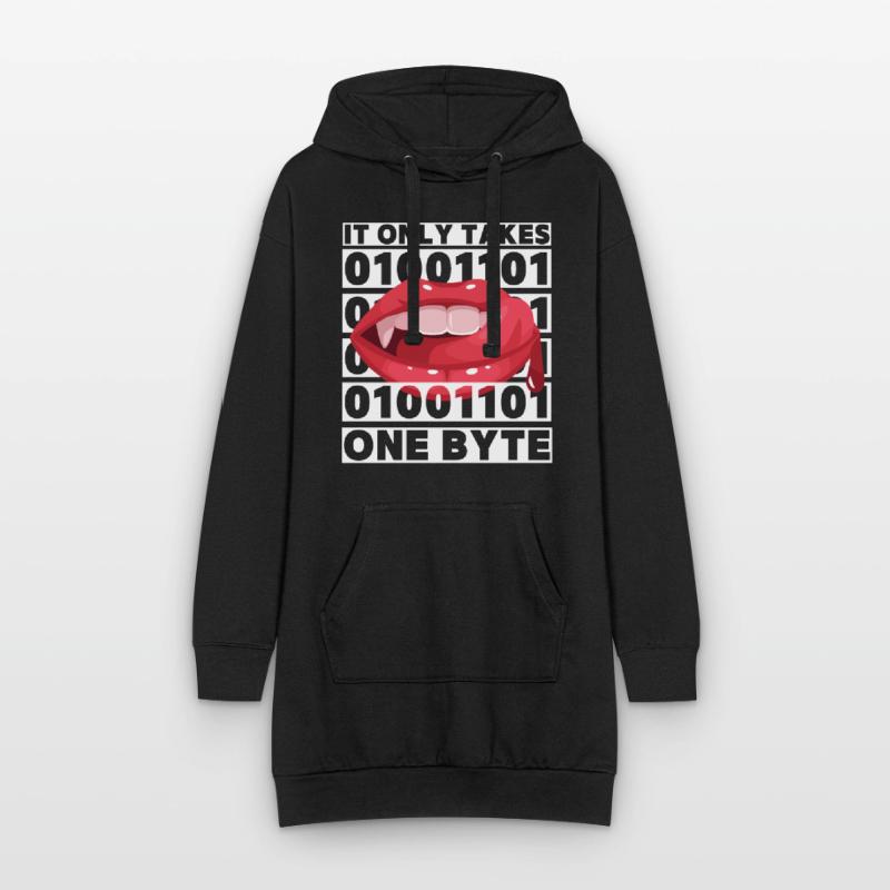 Bit bytes Binary Computer Nerd, Vampire, Dire, Jeu de mots Sweat-shirt à capuche long Femme