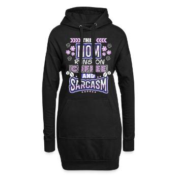 Mama-Mutti-Mom, Kaffee Sarkasmus, lustiger Spruch - Hoodie-Kleid - Schwarz - Vorne